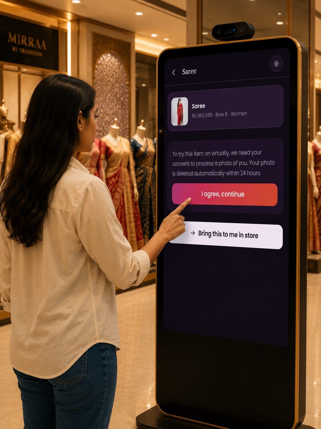 Choosing a garment and giving consent