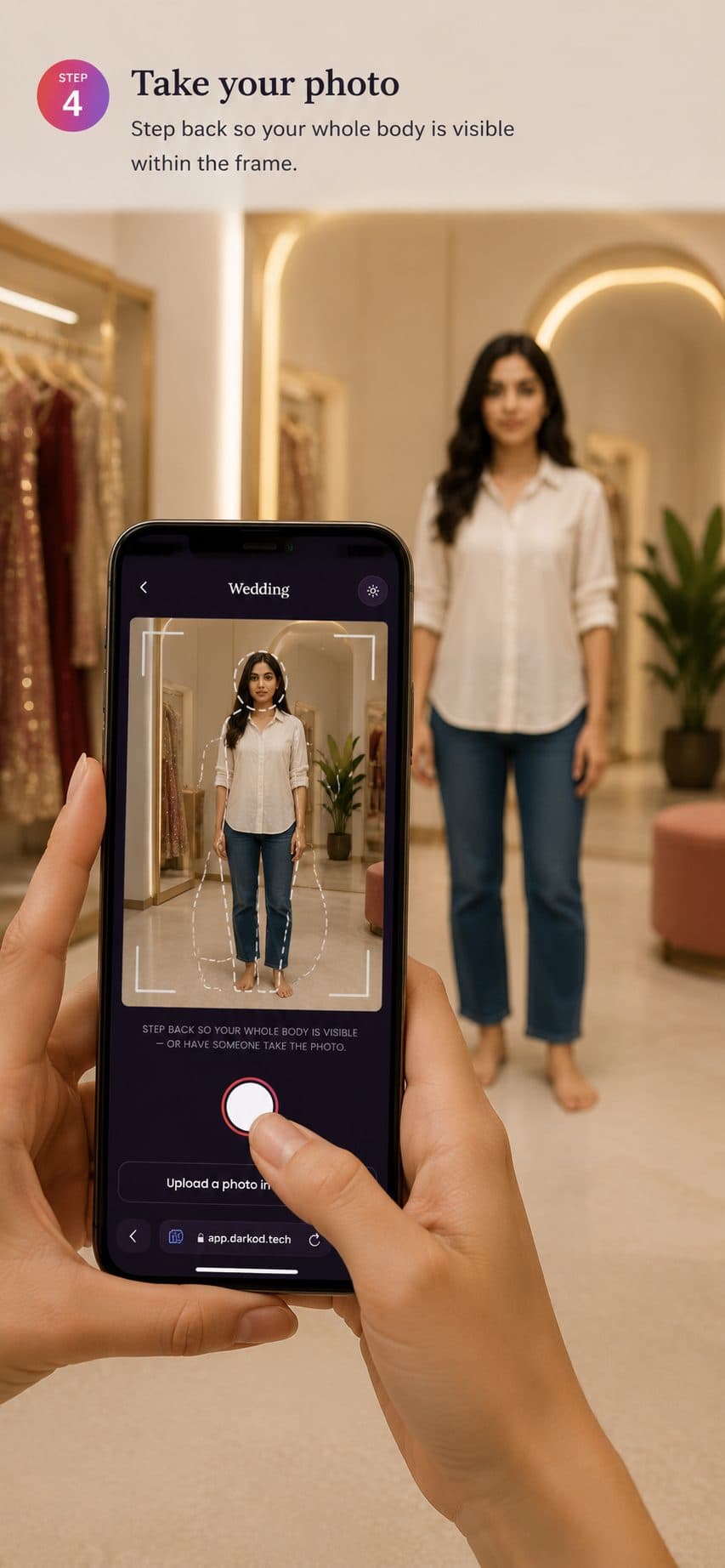 Taking a full-body photo on a phone