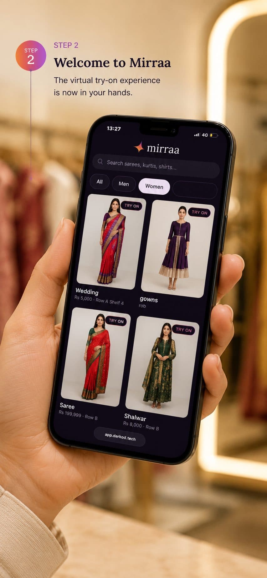Browsing the store catalogue on a phone